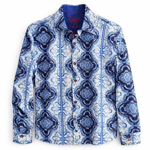 Sugar That Shirt Is Sweet Blue Medallion Button Down Shirt Men M